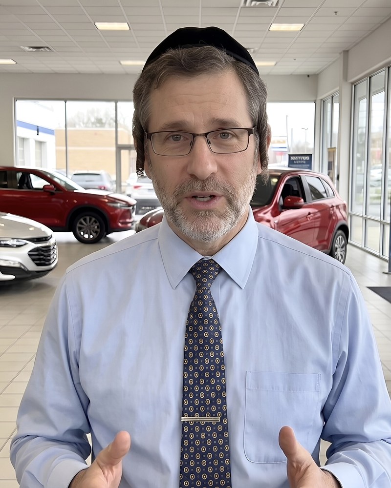 Alan Goldberg, twenty years in automobile retail, on a dealership showroom floor